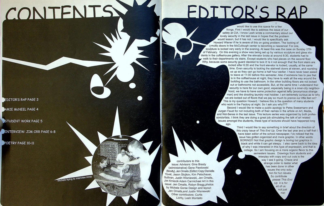 This End Up Cleveland Institute of Art Zine 2000 Vol 2 # 4 Jim Orr Interview 2