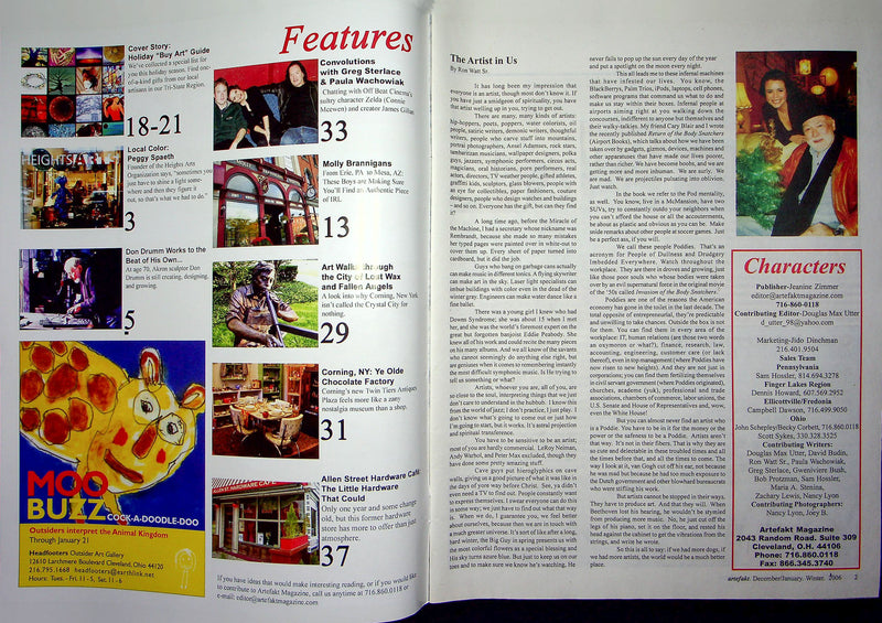 Arte Fakt Magazine Dec-Ja 2005 Greg Sterlace Off Beat Cinema Zelda Connie Mcewen