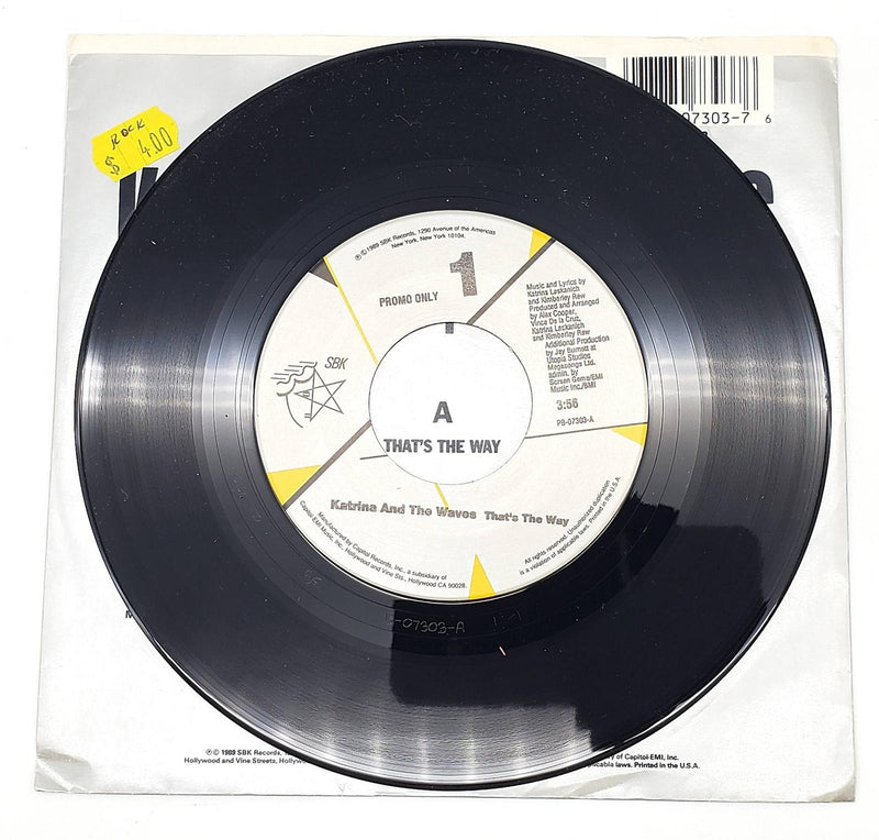 Katrina And The Waves That's The Way 45 RPM Single Record 1989 PB-07303 4