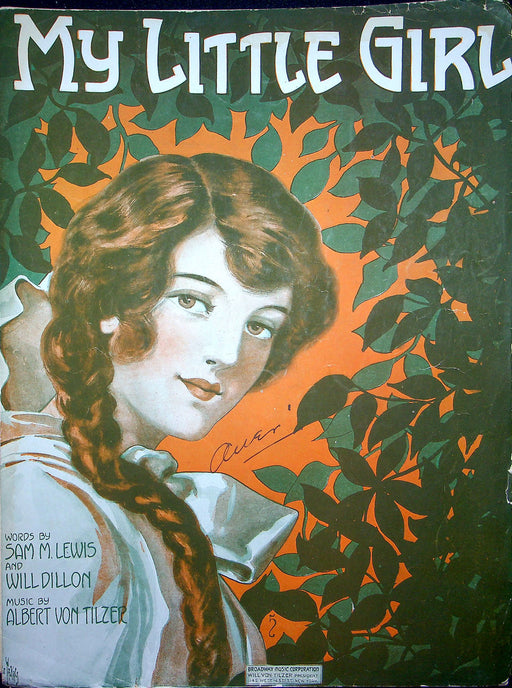 Sheet Music My Little Girl Sam Lewis Will Dillon Albert Von Tilzer 1915 Broadway 1