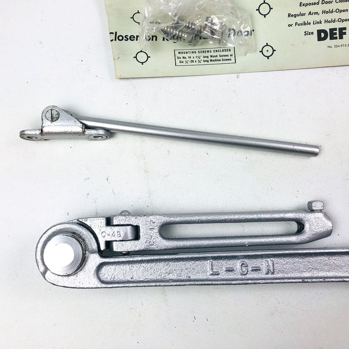 LCN Size D E F Potbelly Closer Arm HO-90 NH ALUM Hold Open 90 Non-Handed