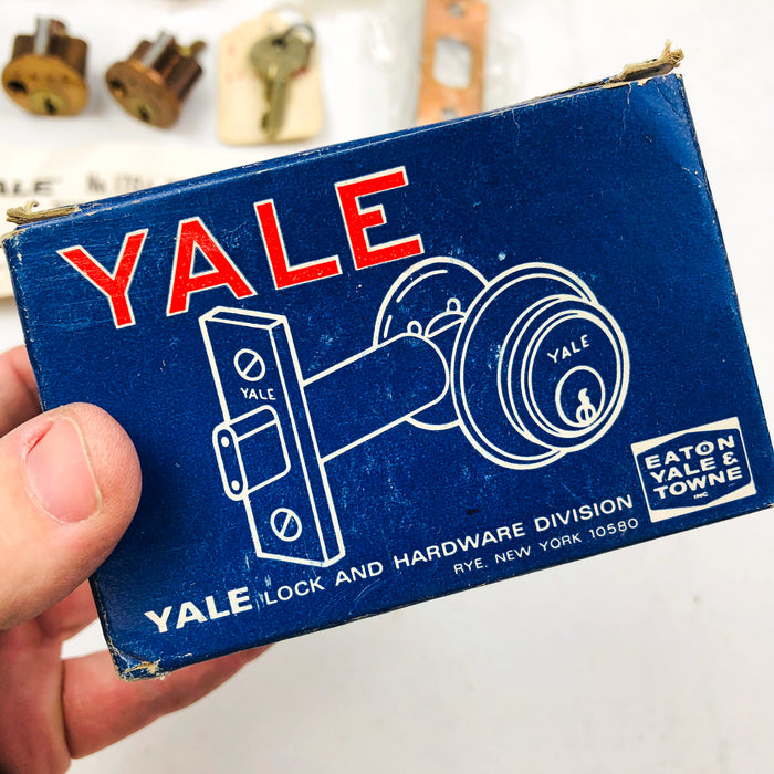 Yale Tubular Mortise Deadlock 6 Pin Cylinder Locks 170 1/4 US10 Satin Brass NOS