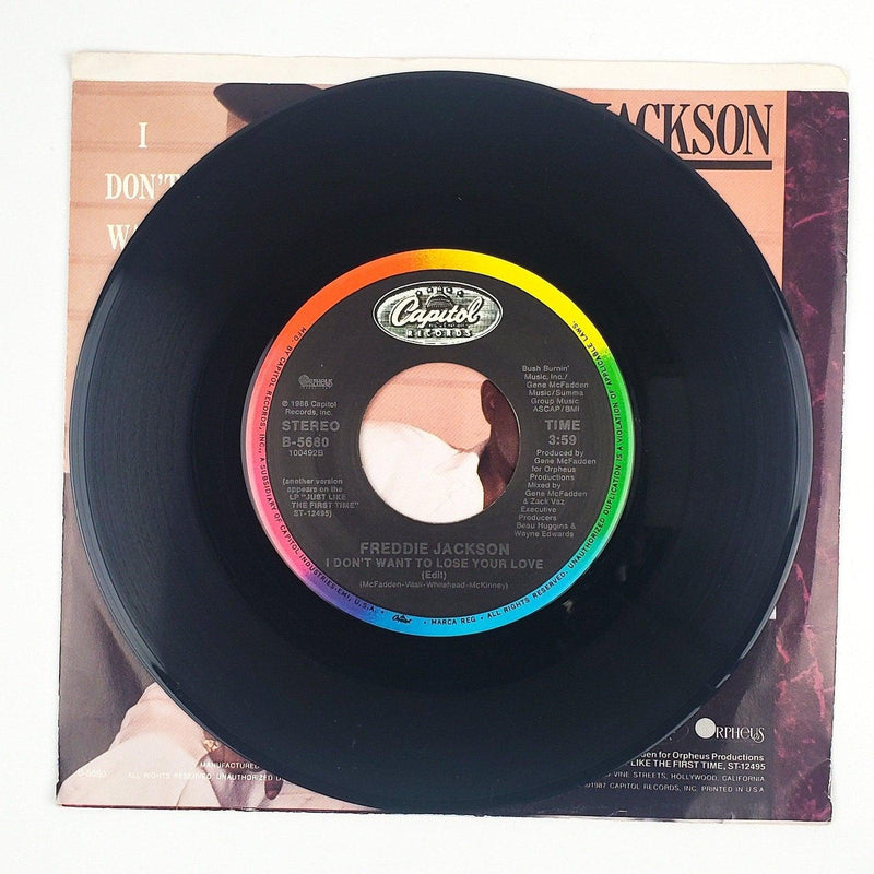 Freddie Jackson I Don't Want To Lose Your Love Record 45 RPM Single Capitol 1986 3