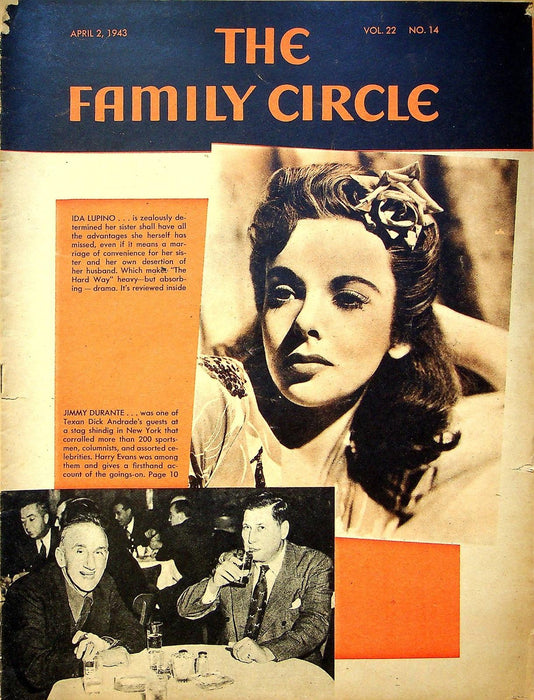 The Family Circle Magazine April 2 1943 Ida Lupino, Jimmy Durante 1