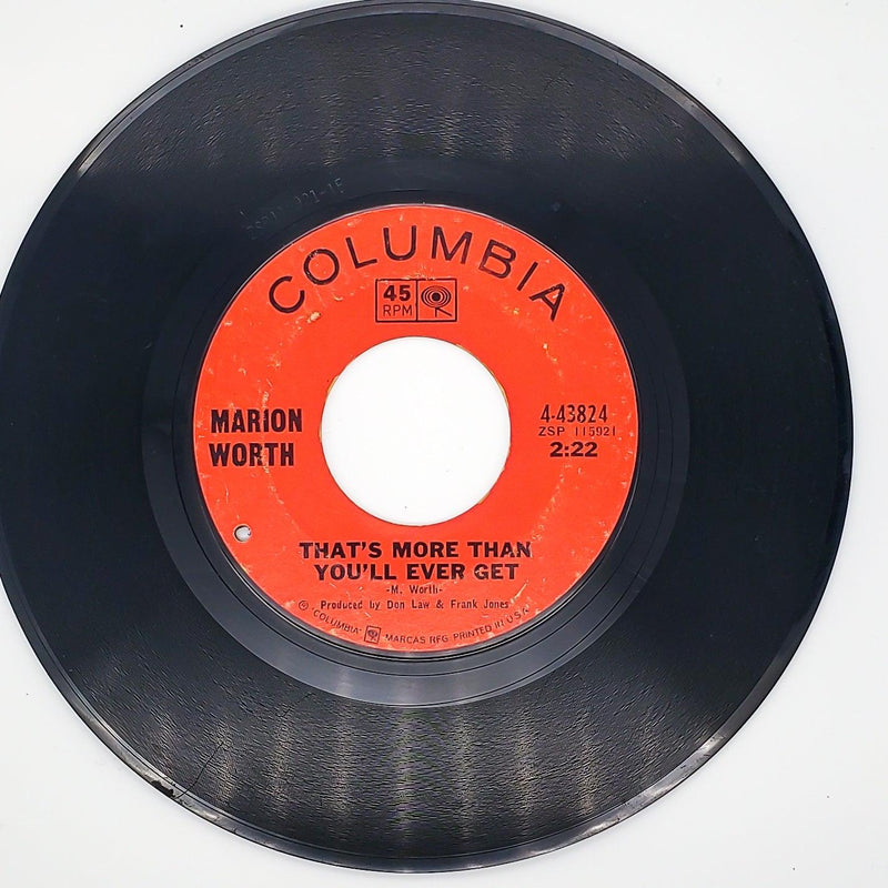 Marion Worth But Come To Think Of it Record 45 RPM Single 4-43824 2
