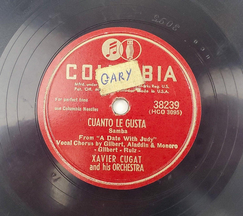 Xavier Cugat Cuanto Le Gusta 78 RPM Single Record Columbia 1948 1