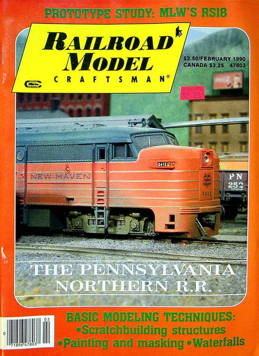 Railroad Model Craftsman Magazine February 1990 Vol 58 No 9 Pennsylvania R.R.