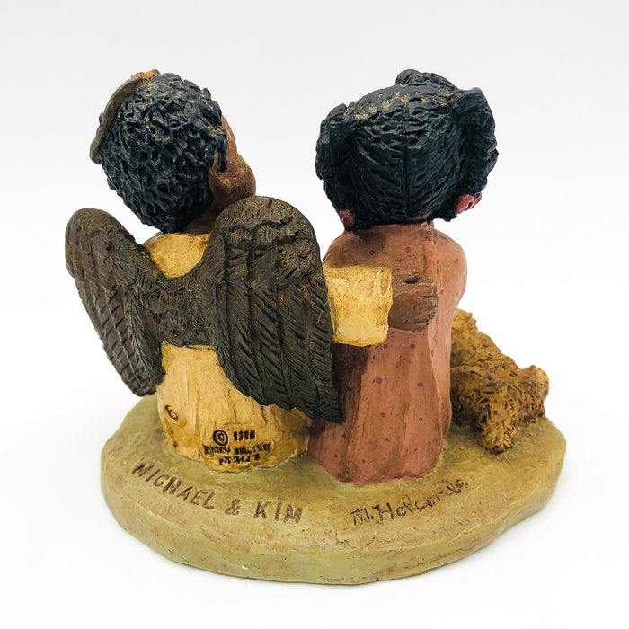 All Gods Children Figurine Michael & Kim 1988 Girl Crying Guardian Angel Arm 7