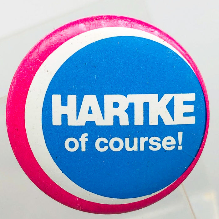 Hartke Of Course Button Pin 1.25" Indiana Senator Presidential Campaign Pink 9