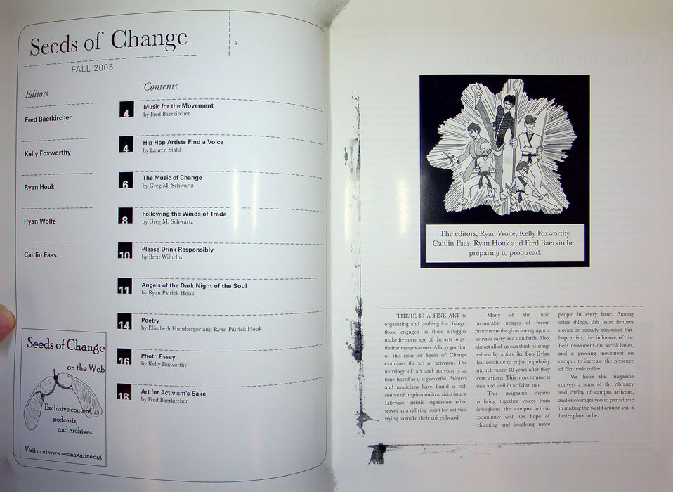 Seeds Of Change Magazine Zine 2005 Art and Activisim Beat Generation Zapatistas