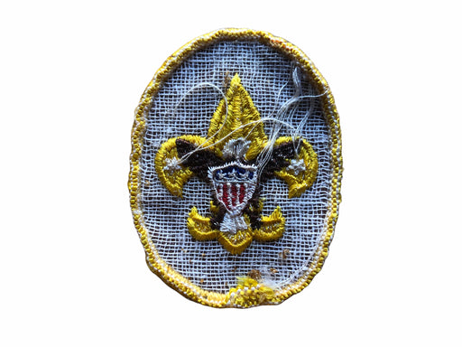 Boy Scouts of America BSA Tenderfoot Rank Patch 1970s Oval Eagle Sew on Back 2