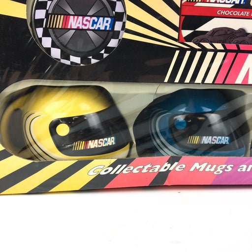 NASCAR Ceramic Helmet Mug Gift Set 4 Mugs, Cocoa & Cookies NEW SEALED 2