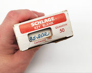 50x Schlage 35-202 Key Blanks Gold Tone Brass Stamped W NOS 4