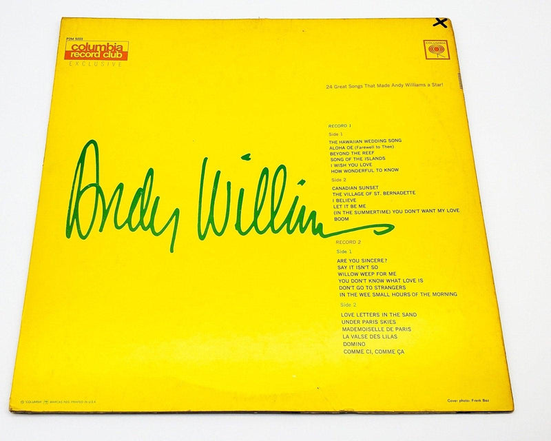 Andy Williams Andy 33 RPM Double LP Record Columbia 1966 P2M 5023 2