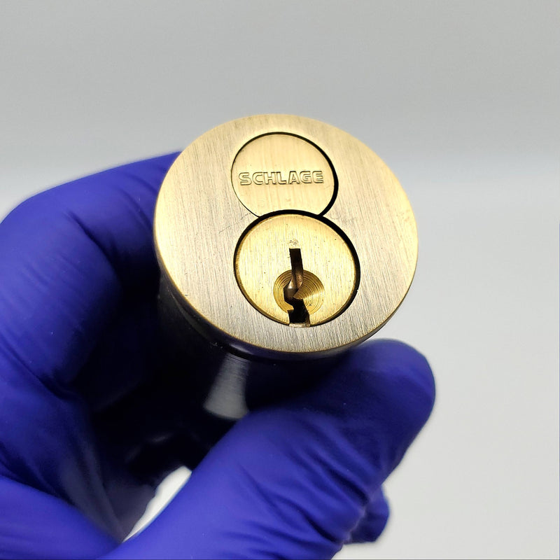 Schlage Mortise Lock Cylinder 22-064 E Keyway 1.5" Length Antique Brass NOS