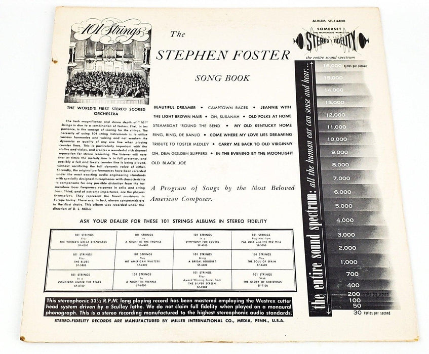 101 Strings The Stephen Foster Songbook Record LP SF-14400 Stereo-Fidelity 1961 2