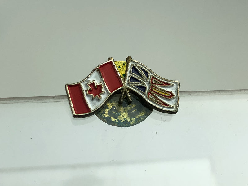 Vintage Canadian Flag Lapel Pin Pinback Canada British Columbia Dual Flags