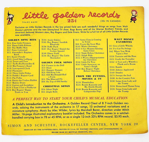 The Sandpipers Buffalo Bill, Jr. 78 RPM Single Record Golden Records R231 2