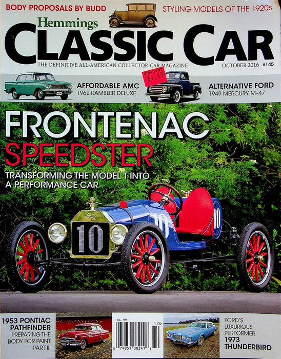 Hemmings Classic Car Magazine October 2016 Vol 13 # 1 Frontenac Speedster