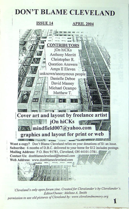 Don't Blame Cleveland 2004 Issue 14 Cleveland Music & Culture