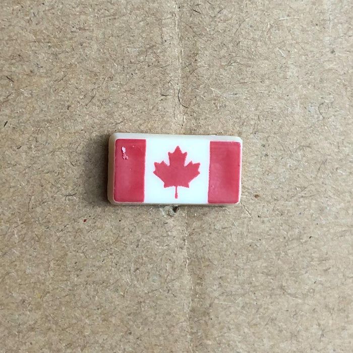 Canada Flag Lapel Pin Vintage Small Ribbon Red White Leaf Plastic 2