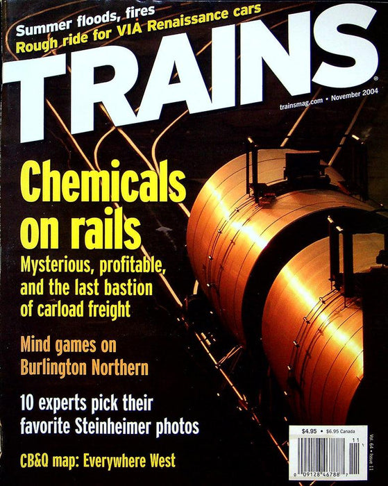 Trains Railroading Magazine November 2004 Vol 64 No 11 Chemicals On Rails