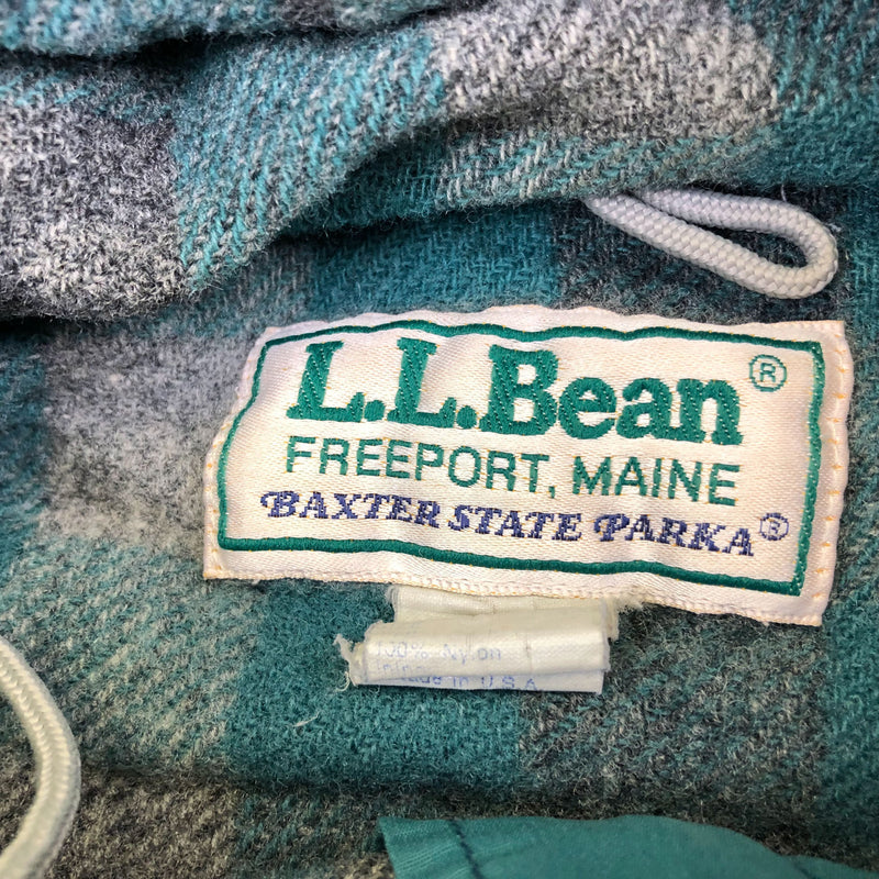 Vintage LL Bean Baxter State Parka Coat Womens Green Wool Lined Hooded