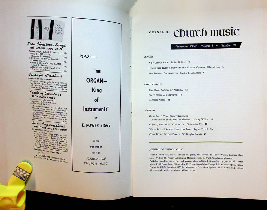 Journal of Church Music Magazine Nov 1959 Hymns and Hymn Singing Modern Church 4