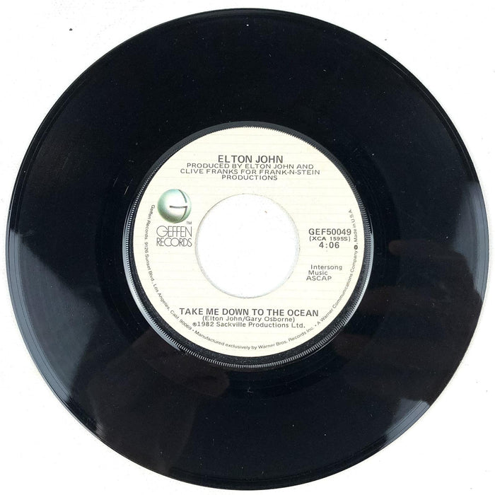 Elton John 45 RPM Record Take Me Down to the Ocean / Empty Garden Sackville 1982 3