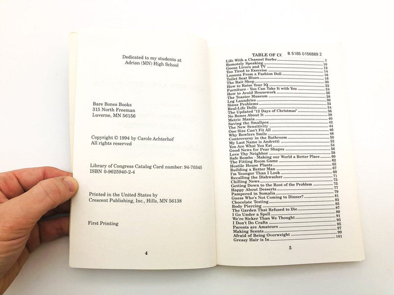 Life With A Channel Surfer Paperback Carole Achterhof 1994 Newspaper Columnist 8