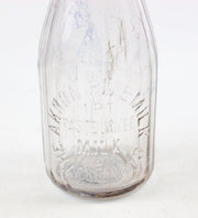 The Akron Pure Milk Co. One Pint Milk Bottle - Clear Glass Akron Ohio | Embossed 2