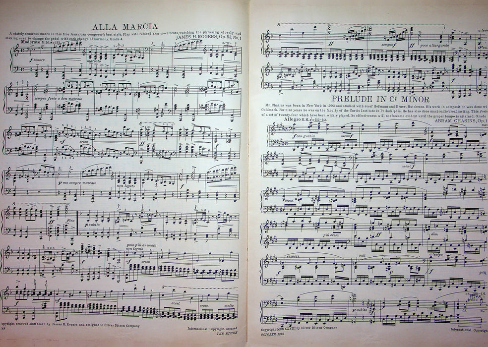 Minuet From Don Juan Secondo Sheet Music Piano Song Mozart 1939 Etude Magazine 3