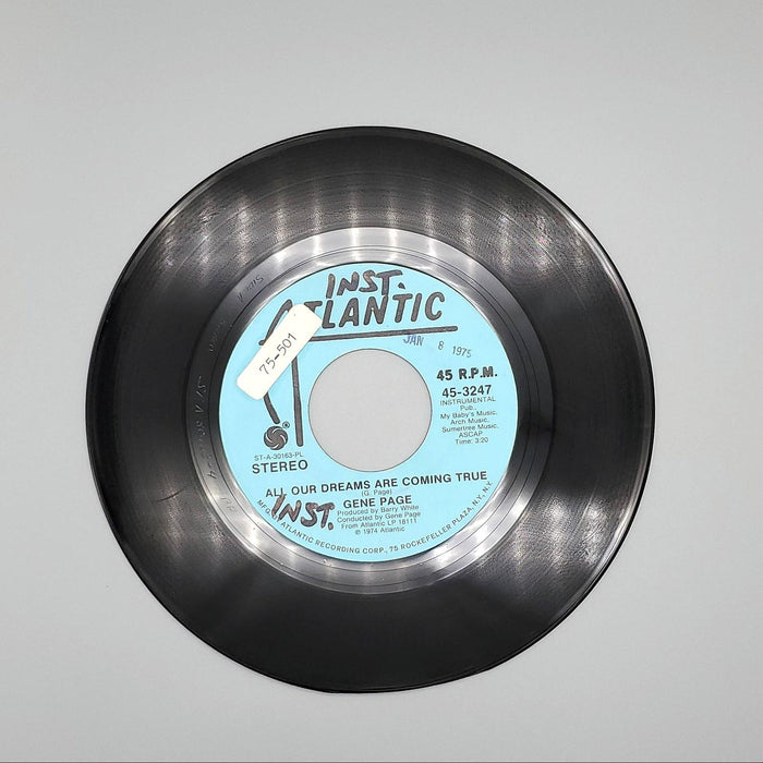 Gene Page All Our Dreams Are Coming True Single Record Atlantic 1974 PROMO 1