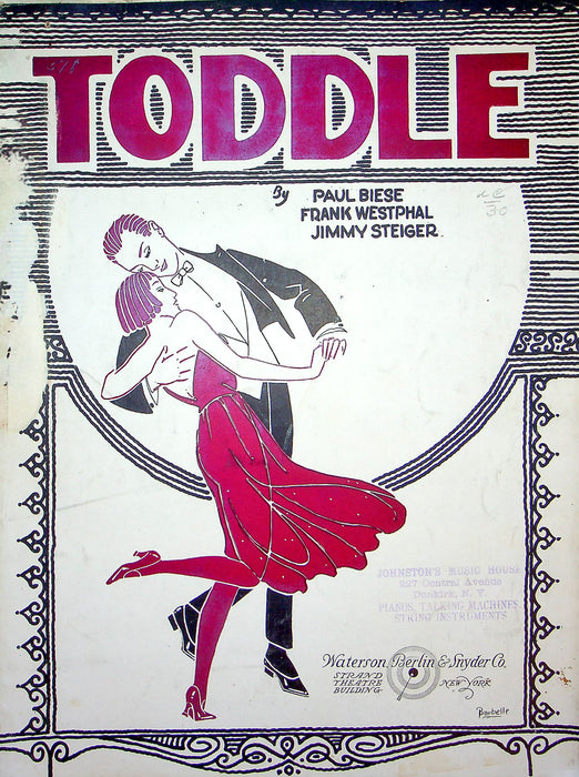 Sheet Music Toddle Paul Biese Frank Westphal Jimmy Steiger 1921 Piano Song 1