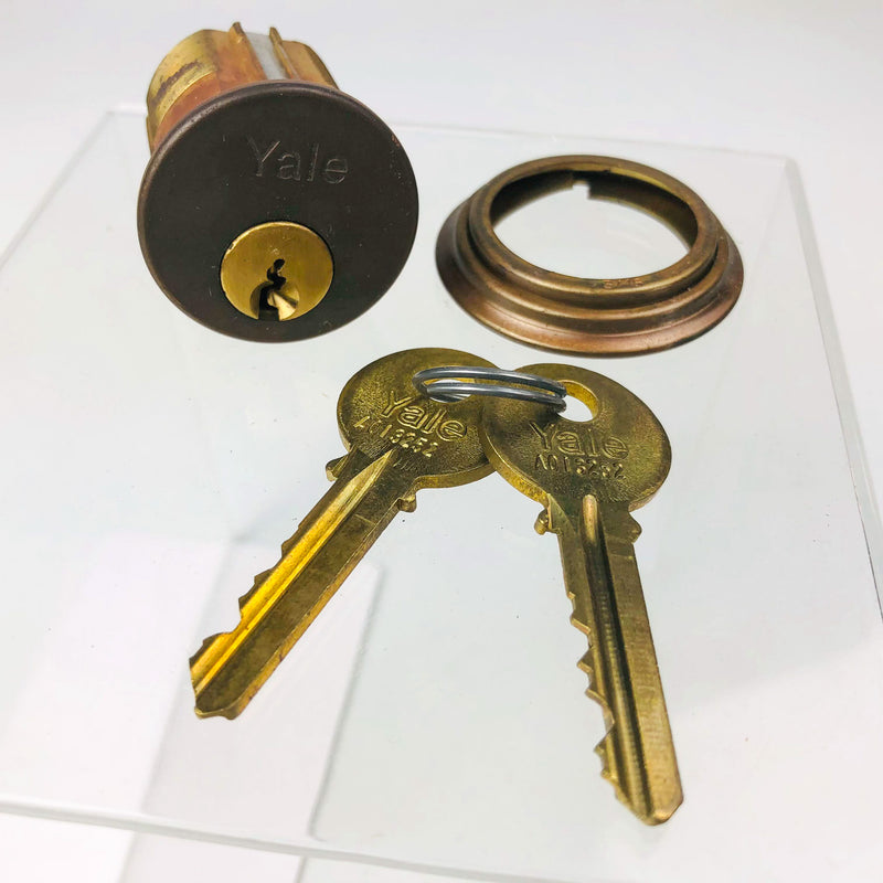 Yale Mortise Cylinder 1152 1-3/8" US10B Oil Rubbed Bronze 6 Pin New Old Stock