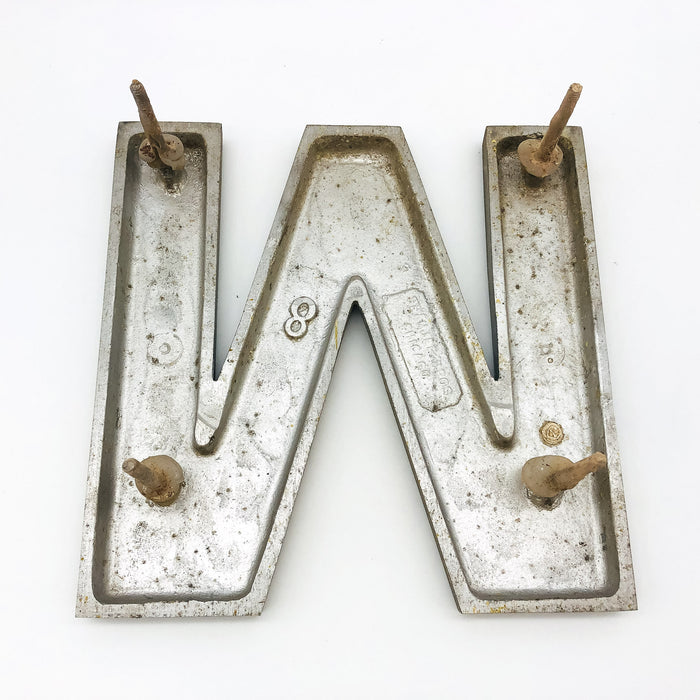 Cast Aluminum Letter M 8" Sign Spanjer Bro Chicago Brushed Architectural Salvage