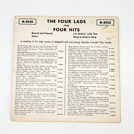 The Four Lads Sing Four Hits 45 RPM EP Record Columbia B-2135 2