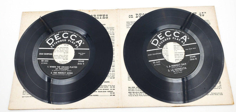 Jesse Crawford When The Organ Played At Twilight 45 RPM 2xEP Record Decca 1954 5