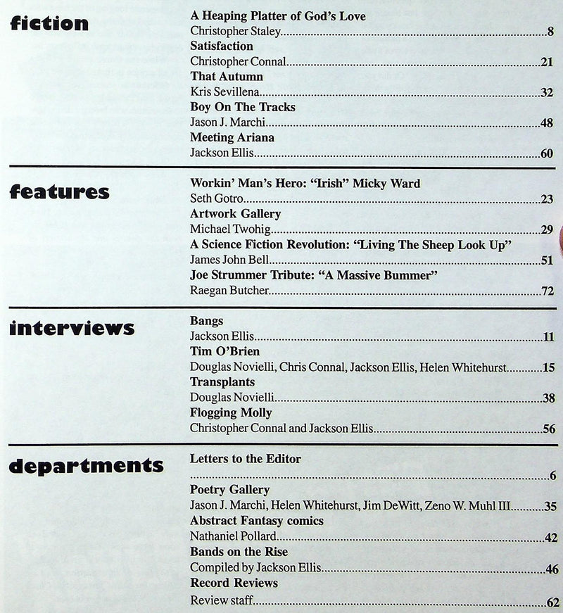 Verbicide Issue 8 2003 Flogging Molly, Transplants, James John Bell