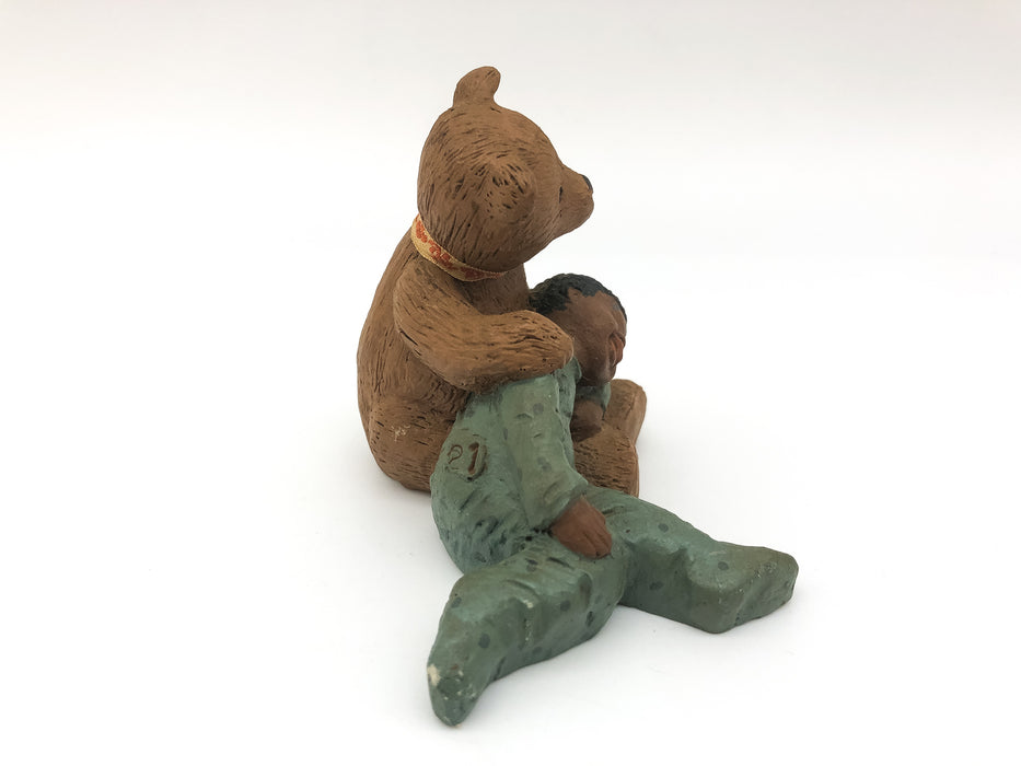 All Gods Children Figurine Paddy & Luke M Holcombe 1987 Boy Asleep Teddy Bear 4