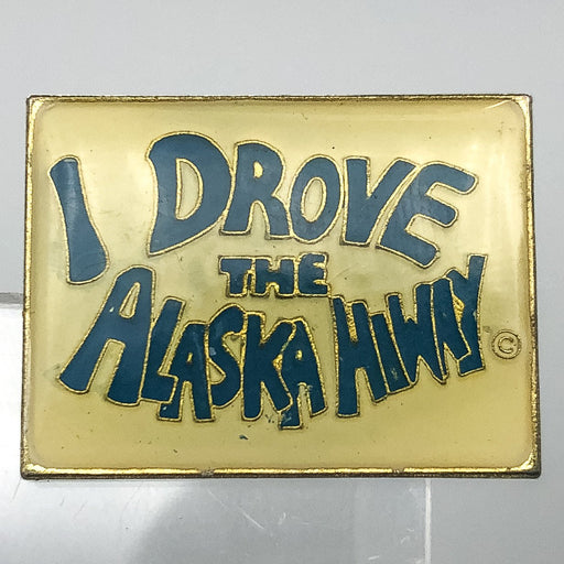 Vintage Alaska Lapel Pin Pinback I Drove The Alaska Hiway Epoxy Resin Enamel 1