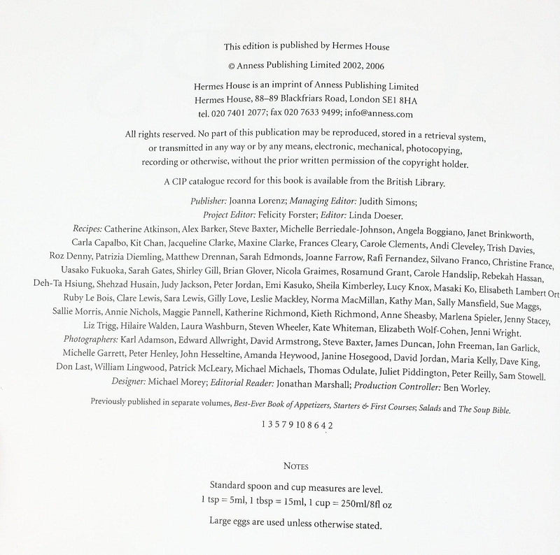 Soups Starters & Salads Felicity Forster 2007 Anness Publishing Over 400 Recipes 3