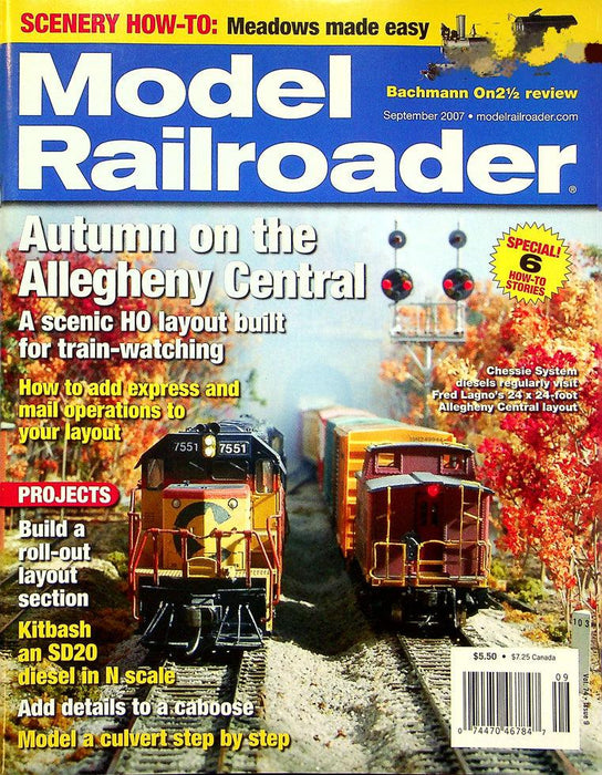 Model Railroader Magazine September 2007 Vol 74 No 9 Autumn On Allegheny Central