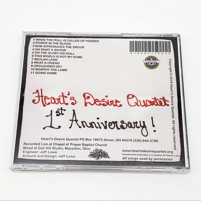 Heart's Desire Quartet 1st Anniversary Live Concert Album CD Self Published 2018 2
