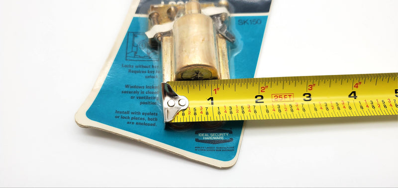 Window Lock Keyed Brass Plated Dual Install w/ Hardware Ideal Security SK150 NOS