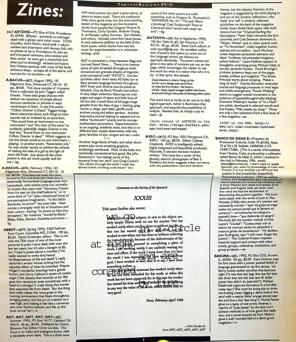 Taproot Reviews 1996 # 10 Zine Reviews, Book Reviews Poetry 3