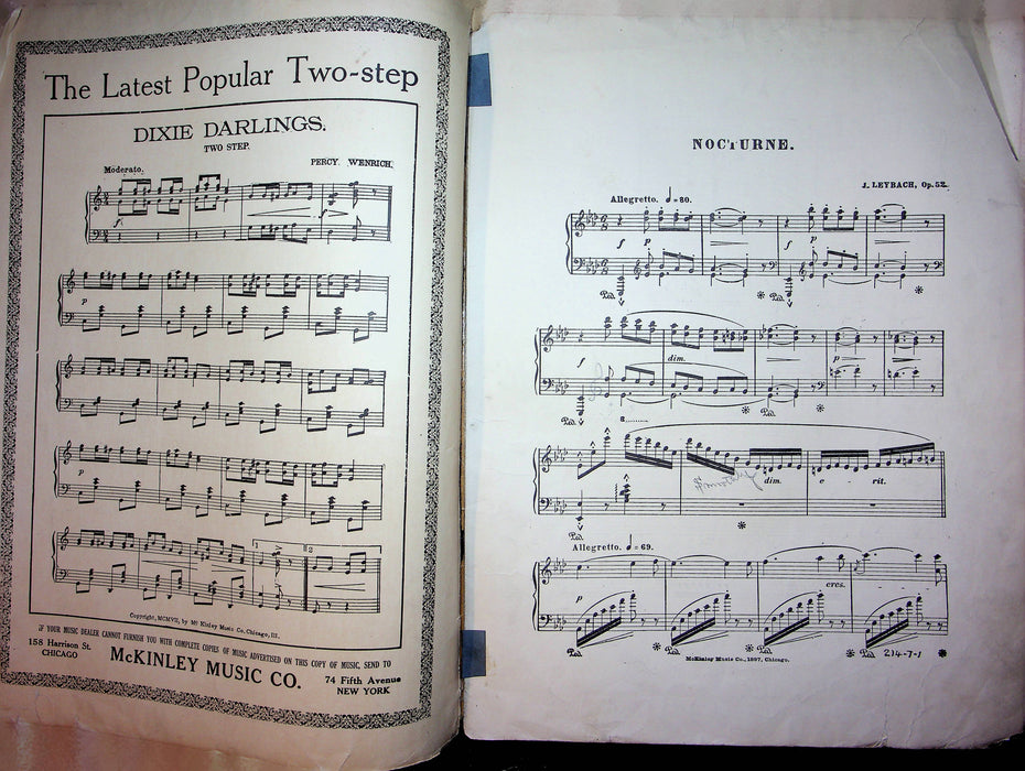 Fifth Nocturne Jay Leybach Op 52 Vintage Sheet Music Piano Song 1897 2