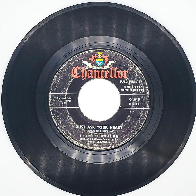 Frankie Avalon Just Ask Your Heart Record 45 RPM Single C-1040 Chancellor 1959 1
