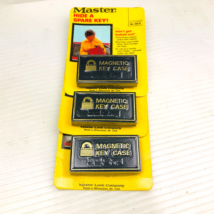 3pk Vintage Master Magnetic Key Case Hide A Spare Key 205-D New Old Stock NOS 5