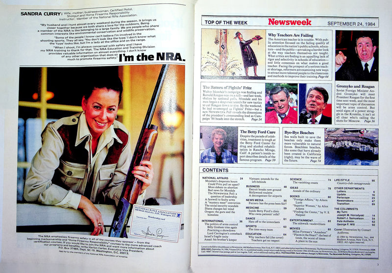 Newsweek Magazine September 24 1984 Regan Visits Russia Kremlin Arms Control